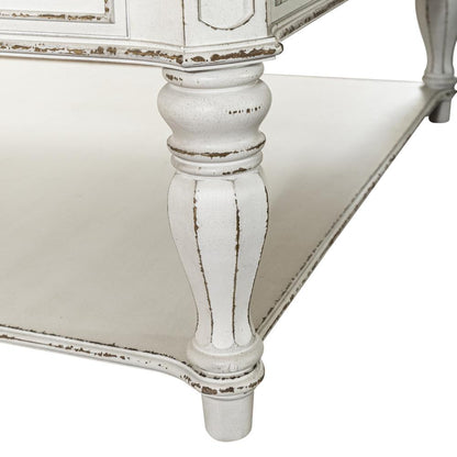 Magnolia Manor Oversized Square Cocktail Table in Antique White