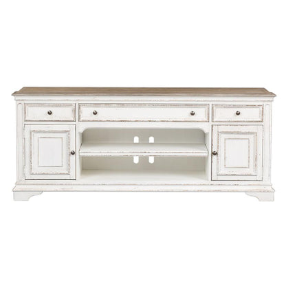 Magnolia Manor Entertainment TV Stand in Antique White