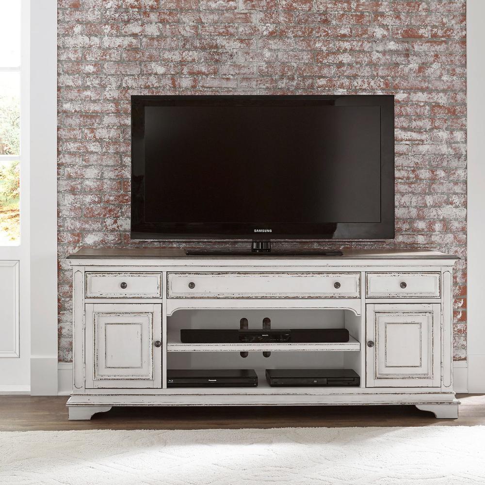 Magnolia Manor Entertainment TV Stand in Antique White