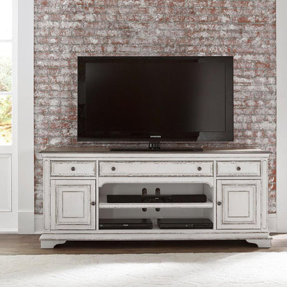 Magnolia Manor Entertainment TV Stand in Antique White
