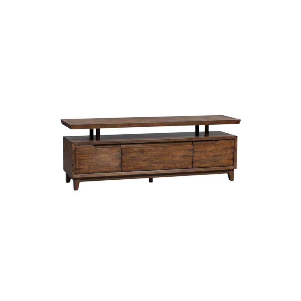Bronze Spice TV Console with Solid and Manufactured Wood, Contemporary Style