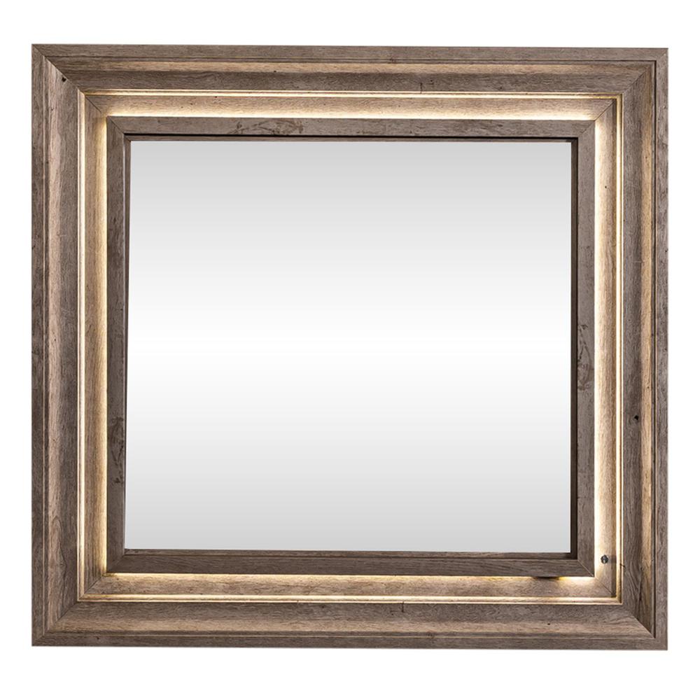 Horizons Lighted Mirror in Graystone