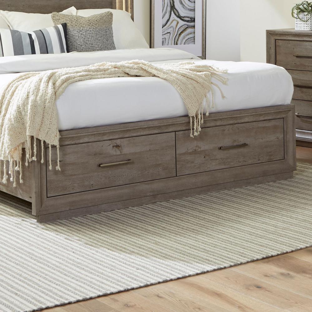Horizons King Storage Bed in Graystone