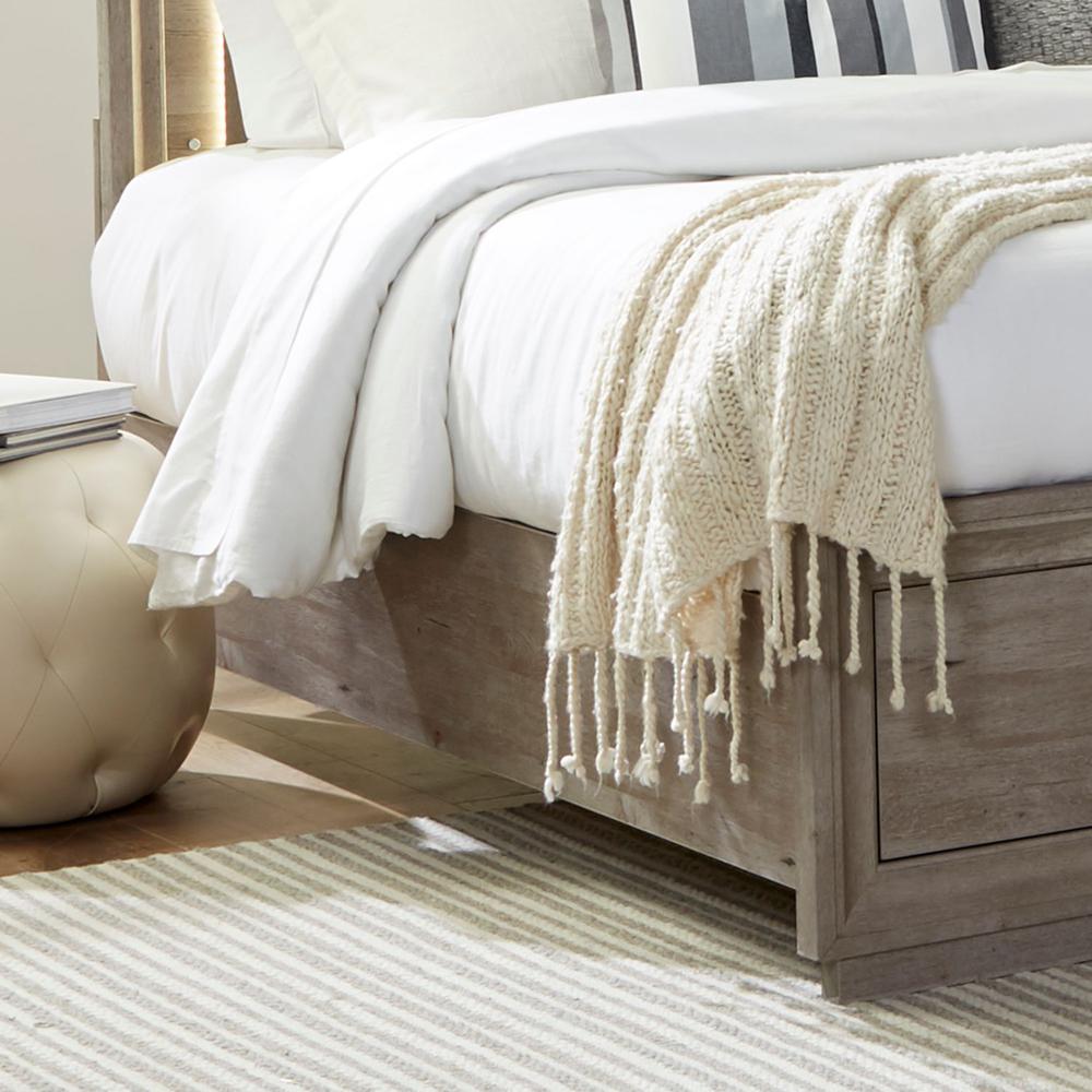 Horizons King Storage Bed in Graystone