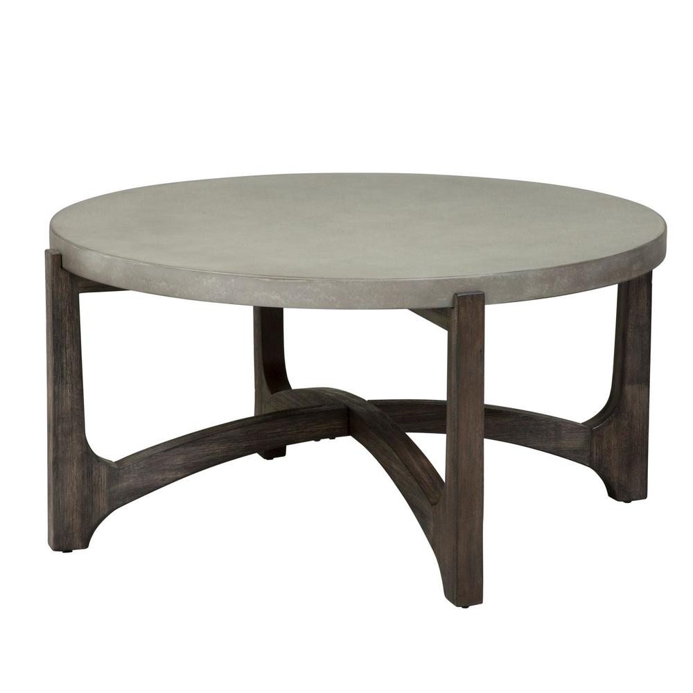 Cascade Round Cocktail Table in Wirebrush Rustic Brown