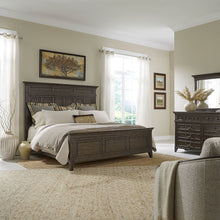 Paradise Valley Paradise Valley Queen Panel Bed, Dresser & Mirror - Saddle Brown