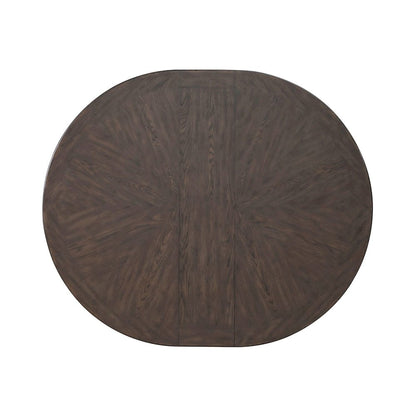 Paradise Valley Oval Pedestal Table 12" Removable Leaf - Saddle Brown Oak