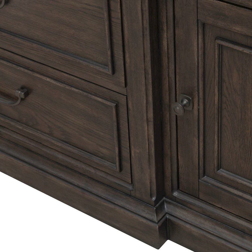 Paradise Valley Entertainment Center with Piers for Living Room - Saddle Brown