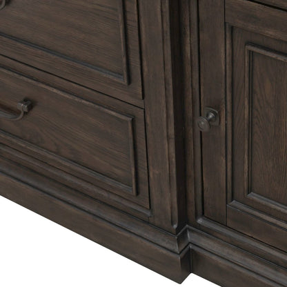 Paradise Valley Entertainment Center with Piers for Living Room - Saddle Brown