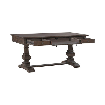 Paradise Valley Writing Desk with Keyboard Tray Home Office - Brown Oak Wood