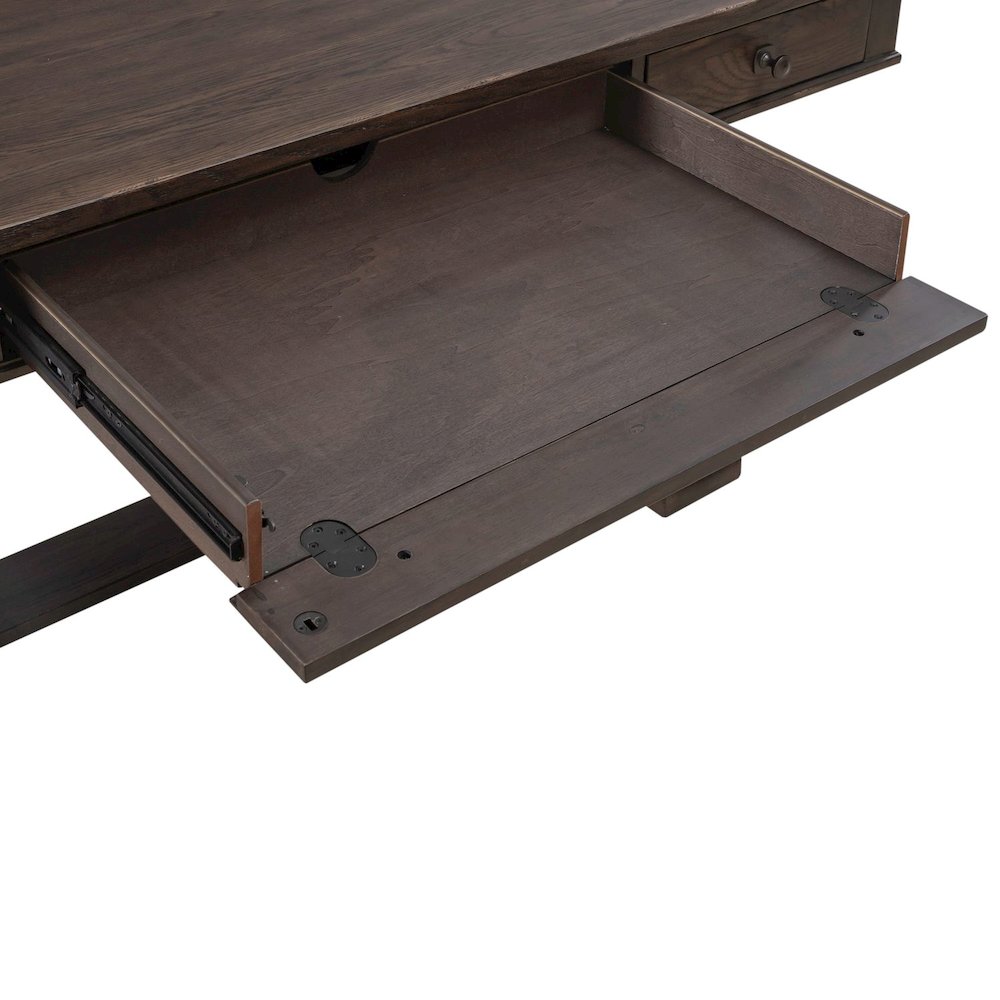 Paradise Valley Writing Desk with Keyboard Tray Home Office - Brown Oak Wood