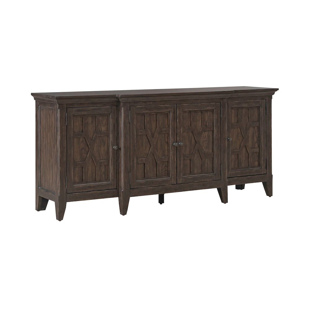 Paradise Valley 76 Inch TV Console for Living Room  - Saddle Brown