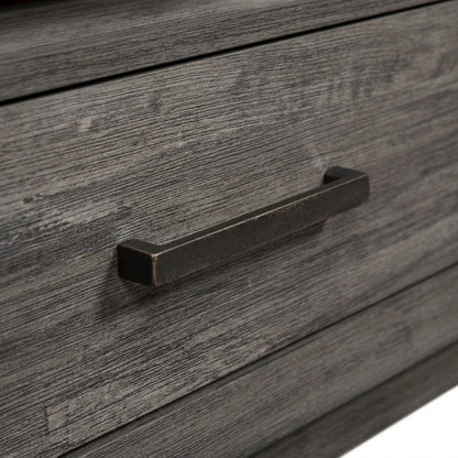 Contemporary Driftwood Gray TV Console in Solid and Manufactured Wood