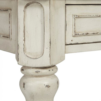 Antique White Writing Desk With Rubberwood And Oak Veneers For Home Office