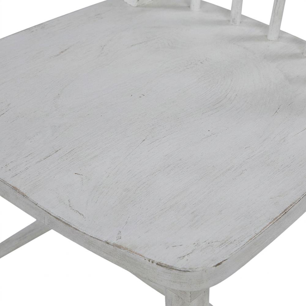 Pine Windsor Dining Chairs for Kitchen, Riverstone White & Tobacco, Set of 2