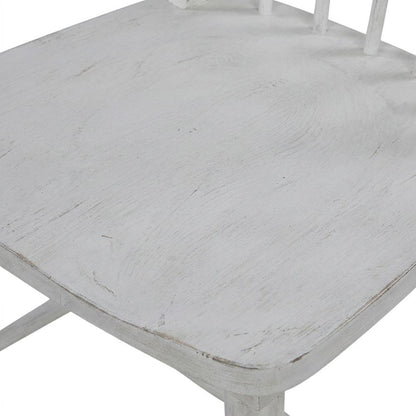 Pine Windsor Dining Chairs for Kitchen, Riverstone White & Tobacco, Set of 2