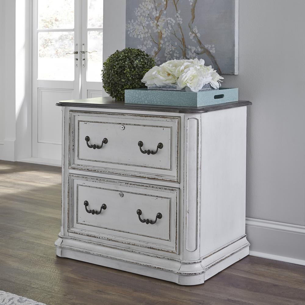 Magnolia Manor Jr Executive Media Lateral File in Antique White