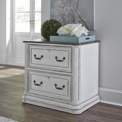 Magnolia Manor Jr Executive Media Lateral File in Antique White