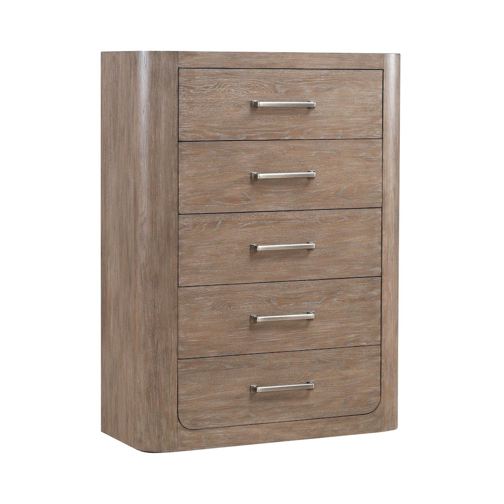 King Shelter Bed, Dresser & Mirror, Chest Bedroom Furniture Set - Burnished Clay