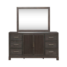 King Upholstered Bed, Dresser & Mirror, Chest, Night Stand Bedroom Set - Caffe
