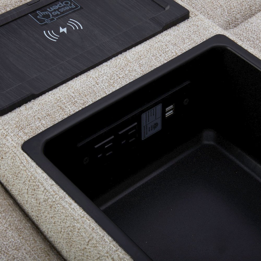 Power Recline Sofa, Loveseat & Recliner with Charging Ports-Nathan Ginger Fabric
