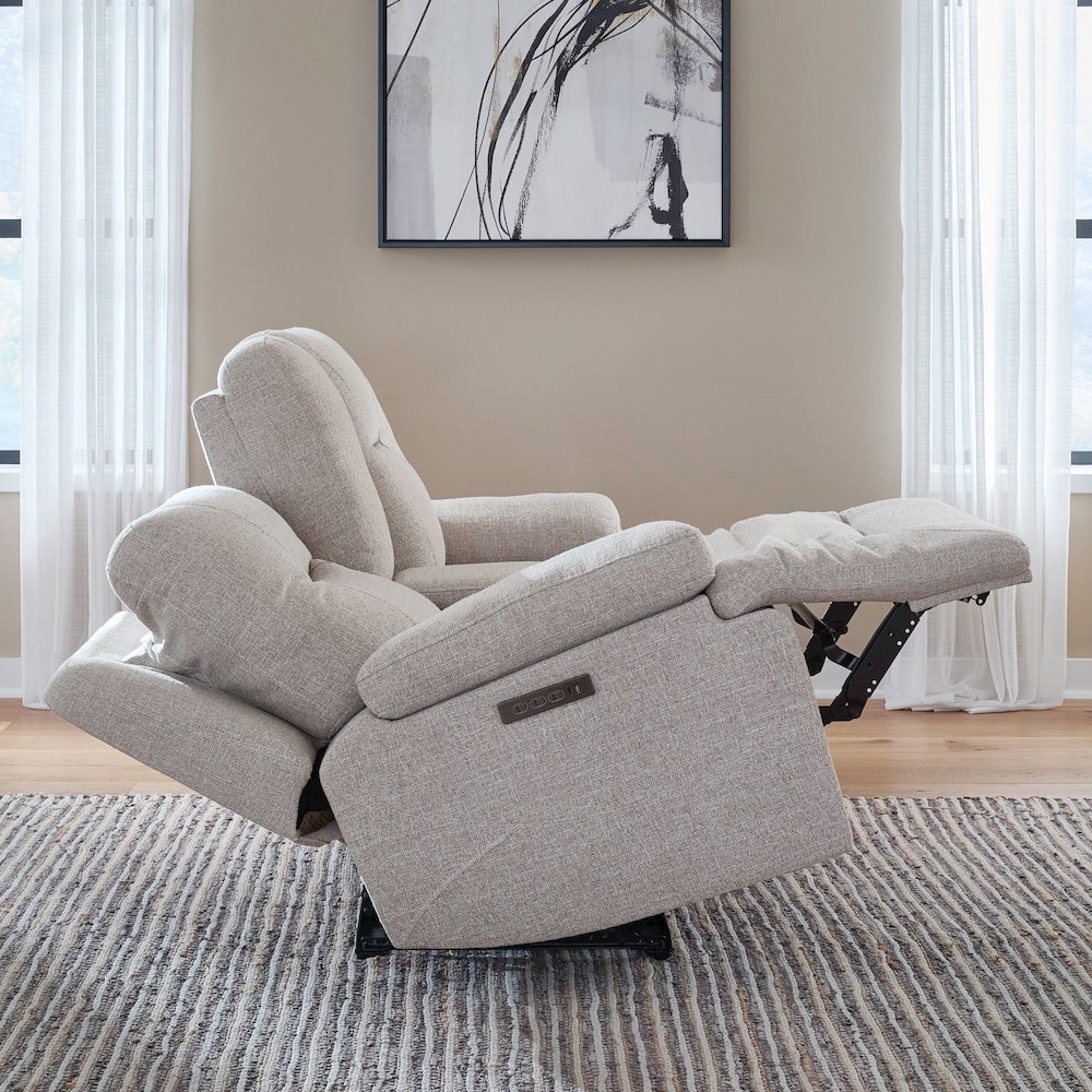 Power Recline Sofa, Loveseat & Recliner with Charging Ports-Nathan Ginger Fabric