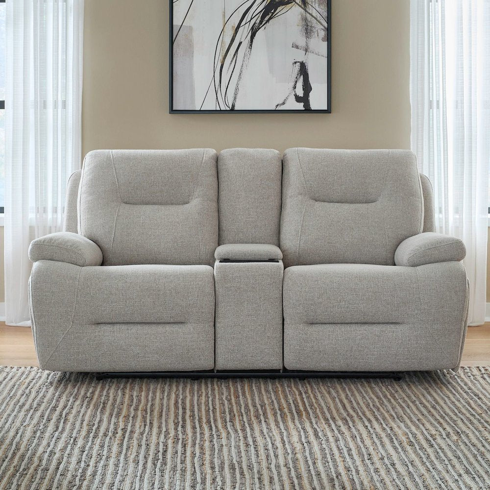 Power Recline Sofa, Loveseat & Recliner with Charging Ports-Nathan Ginger Fabric