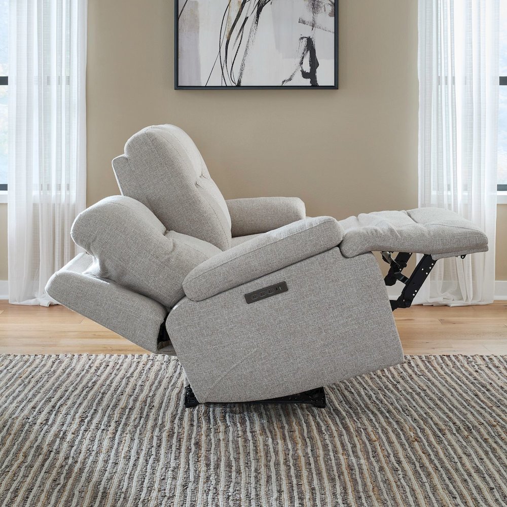 Power Recline Sofa, Loveseat & Recliner with Charging Ports-Nathan Ginger Fabric