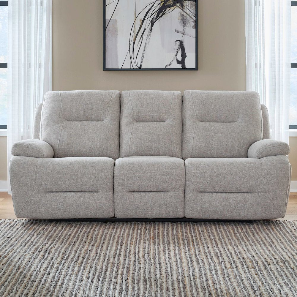 Power Recline Sofa, Loveseat & Recliner with Charging Ports-Nathan Ginger Fabric