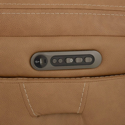 Power Recline Sofa & Recliner with Charging Ports - York Butternut Leather