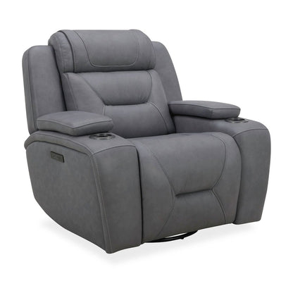 Power Recline Sofa & Recliner with Charging Ports - Aline Blue Gray Leather