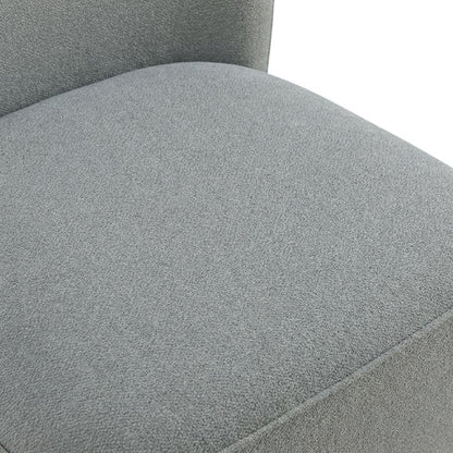 Solid Wood Upholstered Accent Dining Chair with Castors, Eclectic Style, Gray