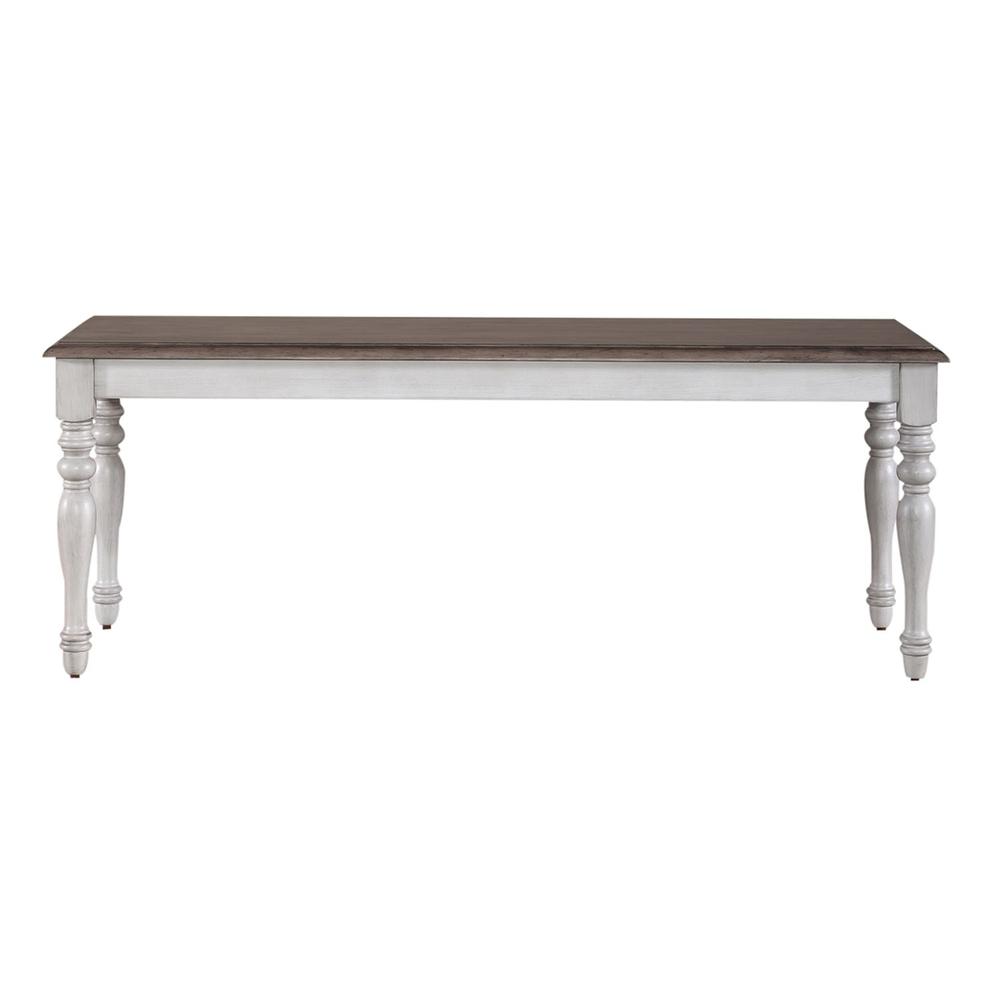 Ocean Isle Bench (RTA) in Antique White w/ Weathered Pine