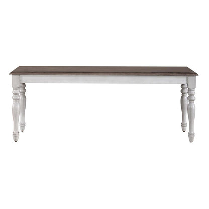 Ocean Isle Bench (RTA) in Antique White w/ Weathered Pine