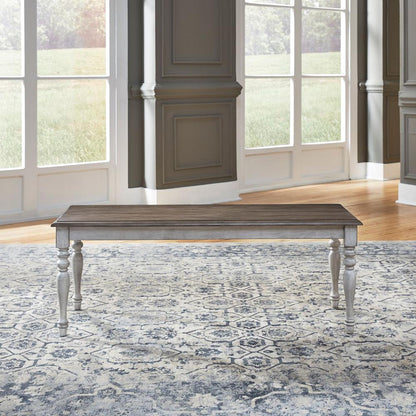 Ocean Isle Bench (RTA) in Antique White w/ Weathered Pine