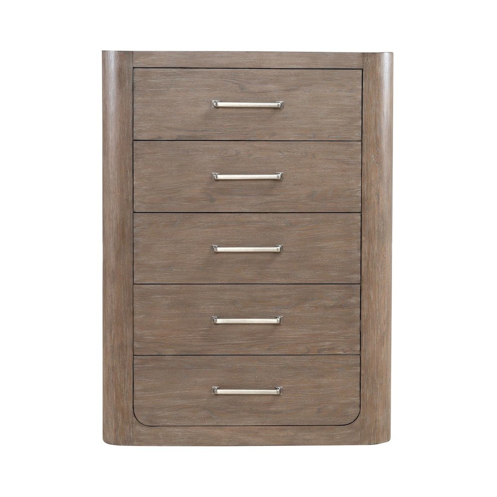 California King Shelter Bed, Dresser & Mirror, Chest Set - Burnished Clay