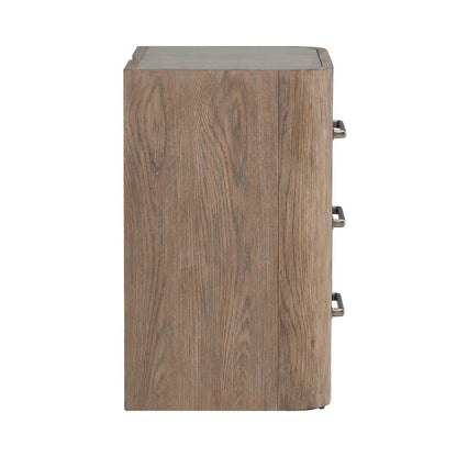 Bedroom Nightstand with AC USB Charging Station Station  - Burnished Clay Wood