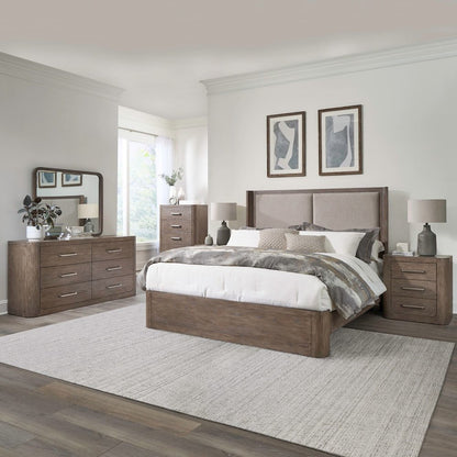 California King Shelter Bed, Dresser & Mirror, Chest, Nightstand Set