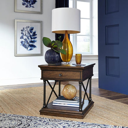 Tribeca Drawer End Table in Cordovian Brown