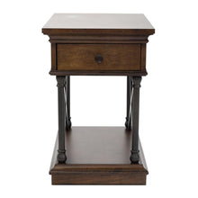 Tribeca Drawer Chair Side Table in Cordovian Brown