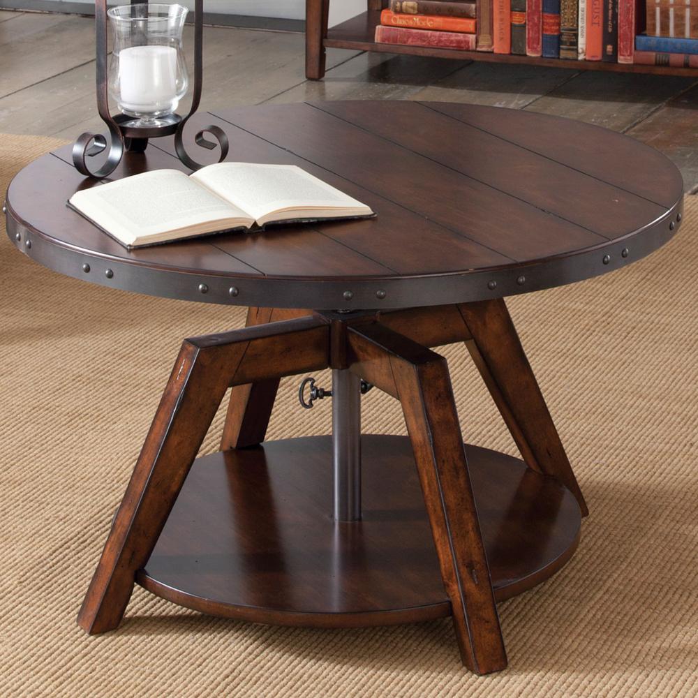 Aspen Skies Motion Cocktail Table in Russet Brown