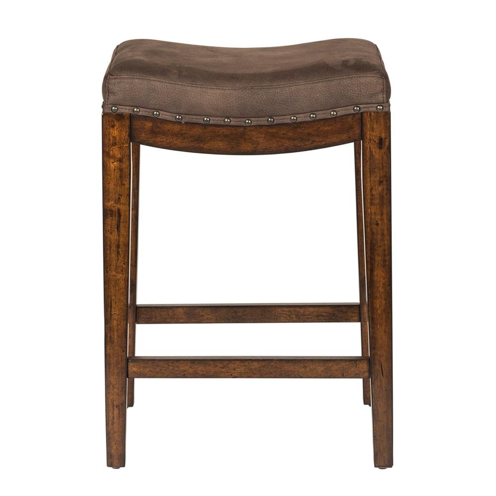 Aspen Skies Upholstered Console Stool in Russet Brown