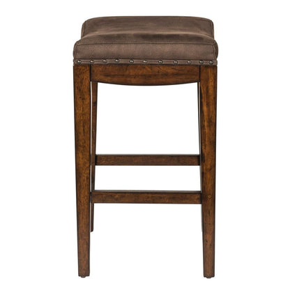 Aspen Skies Upholstered Console Stool in Russet Brown