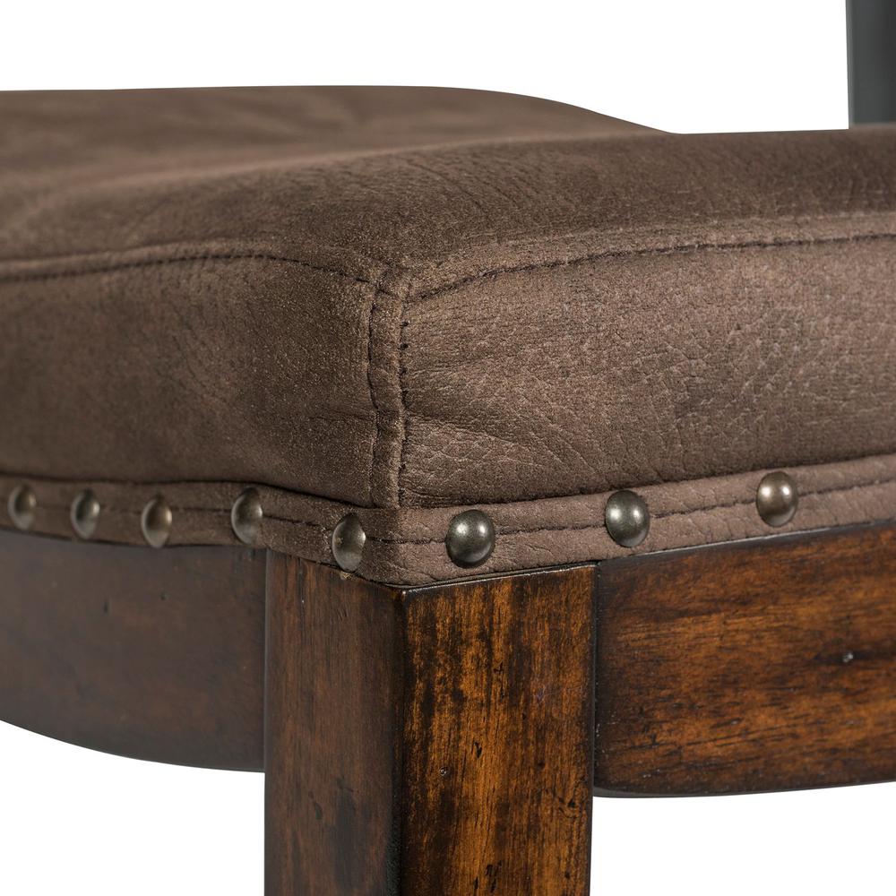 Aspen Skies Upholstered Console Stool in Russet Brown