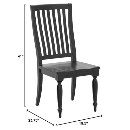 Harvest Home Slat Back Side Chair (RTA)-Set of 2 in Chalkboard