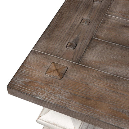 Sedona Cocktail Table in Heavy Distressed White w/ Gravel Top