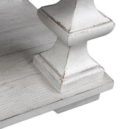 Sedona Cocktail Table in Heavy Distressed White w/ Gravel Top