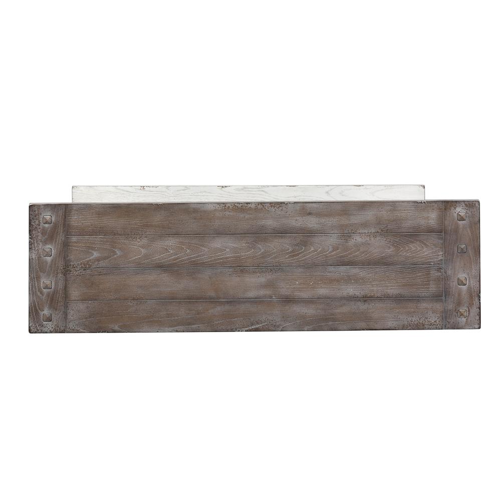 Sedona Sofa Table in Heavy Distressed White w/ Gravel Top