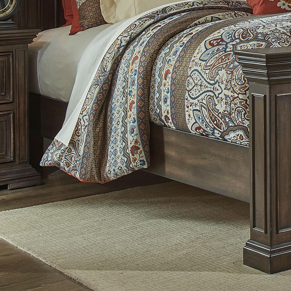 Big Valley King California Panel Bed in Brownstone w/ Heavy Distressing