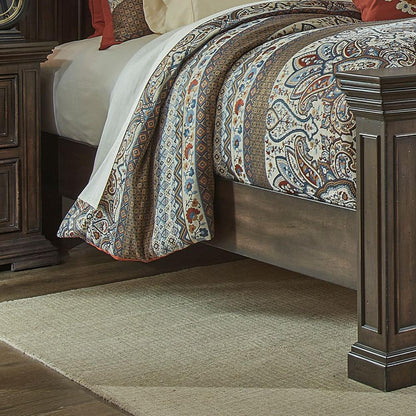 Big Valley King California Panel Bed in Brownstone w/ Heavy Distressing